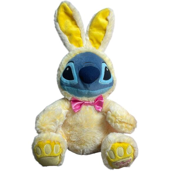 Disney Store Exclusive 2021 Lilo & STITCH 15”‎ Easter Bunny Stuffed Plush Yellow - Picture 1 of 9